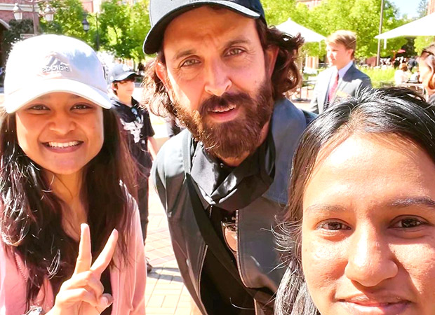 Hrithik Roshan poses with fans on USC campus Hrithik Roshan poses with fans on USC campus