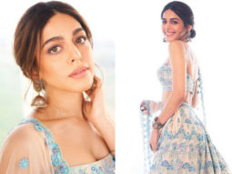Alaya F radiates elegance and grace in an ivory periwinkle lehenga set by Anita Dongre worth Rs. 1.75 lakh
