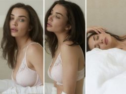 Amy Jackson sets the mercury soaring in Victoria’s Secret lingerie – a lace bra and white shirt in stunning sensuous photos
