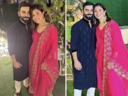 Anushka Sharma shares stunning pictures with husband Virat Kohli donning fuschia pink suit worth Rs. 16,900 from Glen Maxwell’s wedding