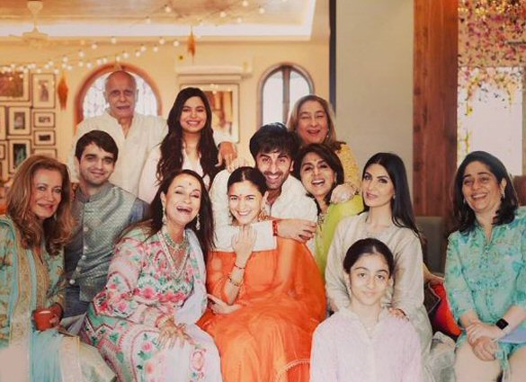 Aww! Ranbir Kapoor holding Alia Bhatt in this post wedding family pic is all kinds romantic