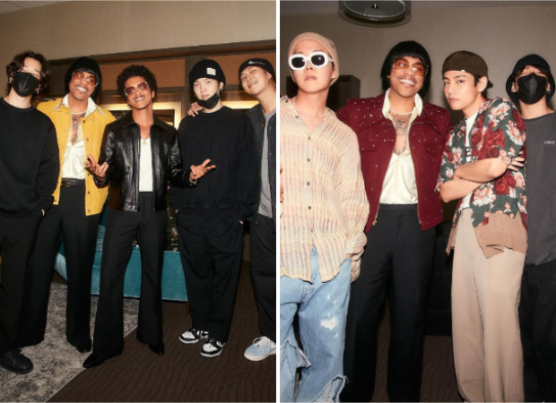 BTS hang outs with Bruno Mars and Anderson .Paak after Silk Sonic concert; V grooves at jazz club in Vegas