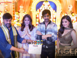 Chiranjeevi launches Ravi Reja’s next film Tiger Nageswara Rao; Nupur Sanon and Gayathri Bharadwaj in attendance