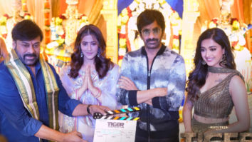 Chiranjeevi launches Ravi Reja’s next film Tiger Nageswara Rao; Nupur Sanon and Gayathri Bharadwaj in attendance