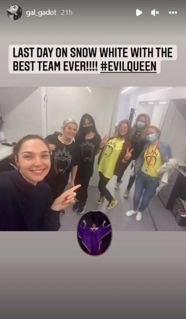 Gal Gadot shares picture of her last day on the set of filming Snow White