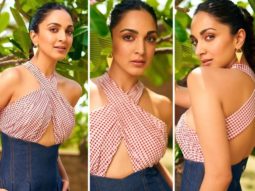 Kiara Advani nails her summer look in halter neck checkered denim jumpsuit worth Rs. 18,000 for Bhool Bhulaiyya 2 promotions