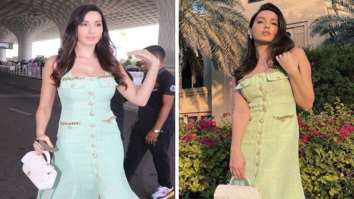 Nora Fatehi looks elegant and chic in figure-hugging mint green dress worth Rs. 32,924 and Chanel bag worth Rs. 2 lakh