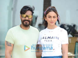 Photos: Ajay Devgn and Rakul Preet Singh snapped promoting their film Runway 34 at Sun N Sand in Juhu