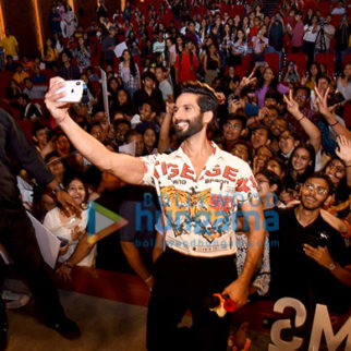 Photos: Shahid Kapoor spotted with students at N.M. college while promoting his film Jersey