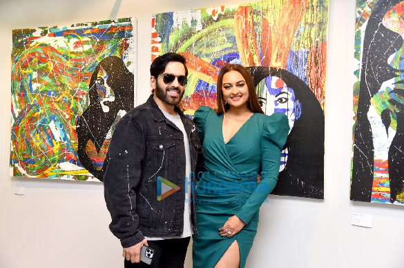 photos sonakshi sinha displays her artwork at the house of creativity inaugural show 1