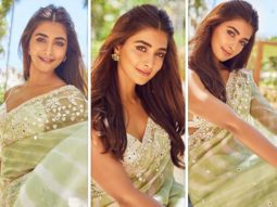 Pooja Hegde makes strong case for six yards of elegance in pale green saree for Beast promotions