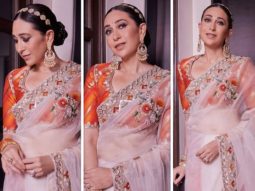 Ranbir Kapoor-Alia Bhatt Wedding: Karisma Kapoor looks charismatic in sheer ivory organza saree by Manish Malhotra for marriage ceremony