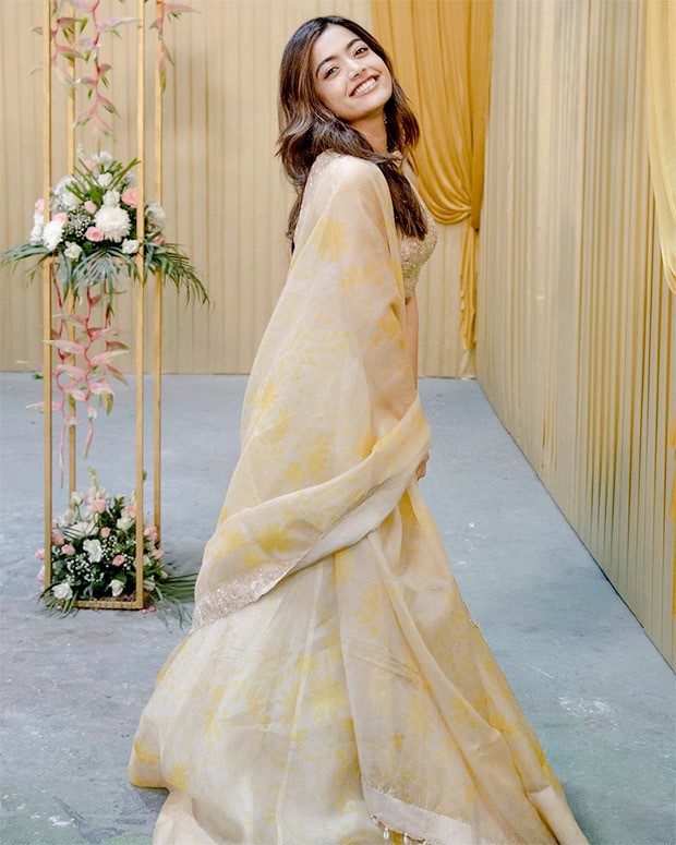 Rashmika Mandanna looks resplendent in floral-printed yellow & golden lehenga at Thalapathy Vijay's next film launch in Chennai Rashmika Mandanna looks resplendent in floral-printed yellow & golden lehenga at Thalapathy Vijay's next film launch in Chennai
