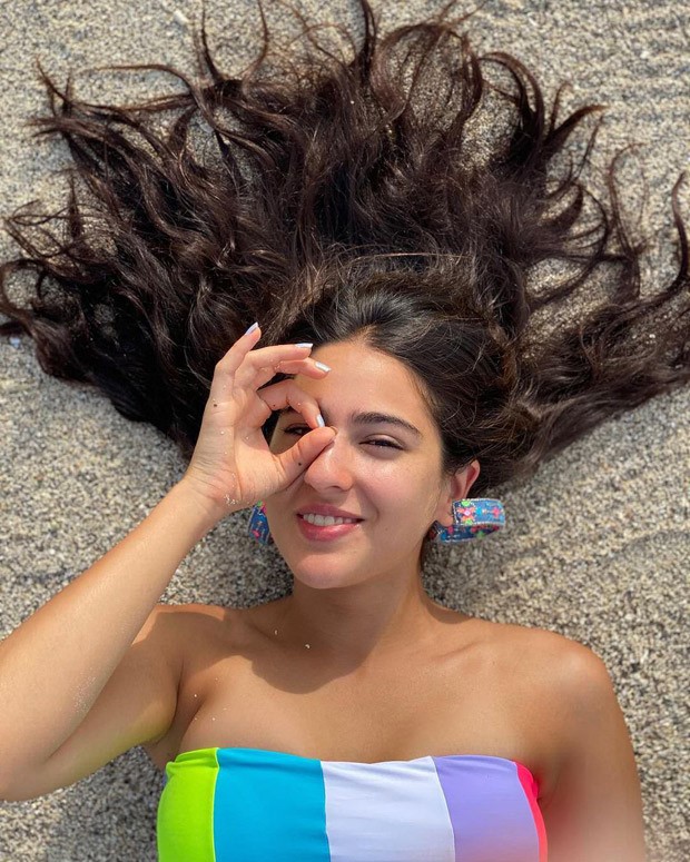 Sara Ali Khan looks like the perfect beach babe in multi-coloured bandeau bikini set worth Rs. 6,720