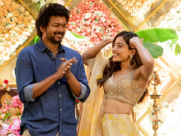 Vijay and Rashmika Mandanna attend the launch of Thalapathy 66 with Vamshi Paidipally and Dil Raju