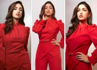 Yami Gautam looks fiery in red pantsuit worth Rs. 14,800 for Dasvi promotions