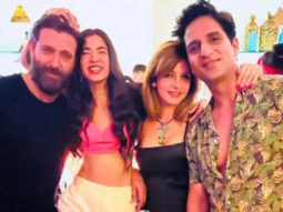 Hrithik Roshan holds Saba Azad close as they pose with Sussanne Khan and Arslan Goni at a party in Goa
