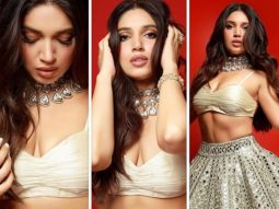 Bhumi Pednekar is an absolute dream in bralette and embroidered mirror work lehenga by designer Abhinav Mishra