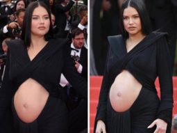 CANNES 2022 : Adriana Lima flaunts her baby bump in black cut-out gown on Red Carpet Of ‘Top Gun: Maverick’ Premiere