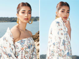 Cannes 2022: Pooja Hegde is epitome of grace and panache in floral printed jacquard strapless dress and long cape worth over Rs. 2 lakh 
