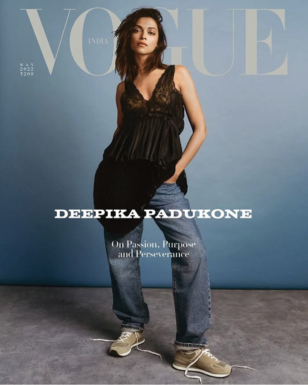 Deepika Padukone exhibits elegance on magazine cover of Vogue in black Louis Vuitton dress and denim jeans