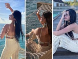Jannat Zubair glows in a white crochet bralette and pants as she enjoys sunbathing by the pool in the Maldives
