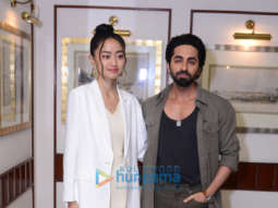 Photos: Ayushmann Khurrana and Andrea Kevichusa snapped during the promotions of Anek in Delhi