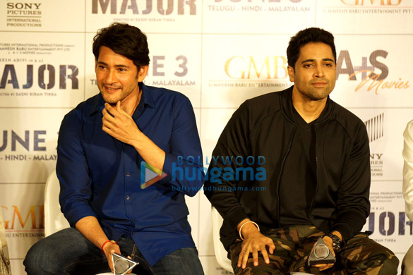 photos mahesh babu adivi sesh and saiee manjrekar at the trailer launch of their upcoming film major 5