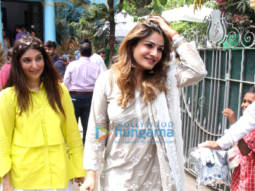 Photos: Raveena Tandon spotted outside an exhibition in Bandra