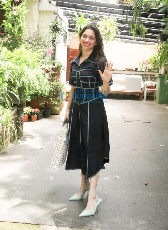 Photos: Tamannaah Bhatia spotted outside a salon in Bandra