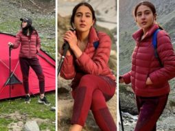 Sara Ali Khan shares glimpses from her trek in Kashmir in a maroon coloured athleisure and matching jacket