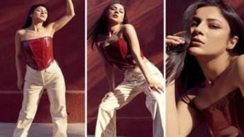 Shehnaaz Gill dishes out summer fashion goals in crimson corset top worth Rs.2,550 and ivory flared pants in her latest photo-shoot