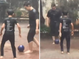 Aamir Khan has father-son adorable moment as he plays football with son Azad in rains, watch video 