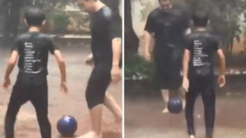 Aamir Khan has father-son adorable moment as he plays football with son Azad in rains, watch video 