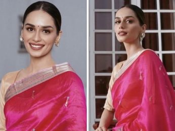 Manushi Chillar looks resplendent in stunning pink handcrafted saree for special screening of Samrat Prithviraj Manushi Chillar looks resplendent in stunning pink handcrafted saree for special screening of Samrat Prithviraj