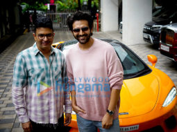 Photos: Kartik Aaryan snapped with his new car McLaren GT at T-Series office