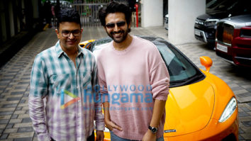 Photos: Kartik Aaryan snapped with his new car McLaren GT at T-Series office
