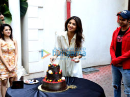 Photos: Shilpa Shetty celebrates birthday with Nikamma stars Abhimanyu Dassani, Shirley Setia, fans and media
