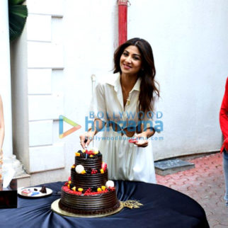 Photos: Shilpa Shetty celebrates birthday with Nikamma stars Abhimanyu Dassani, Shirley Setia, fans and media