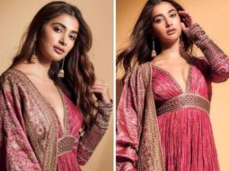Pooja Hegde gets ethnic style on point in crushed striped zari chanderi anarkali worth Rs. 2.19 lakh for her latest photoshoot