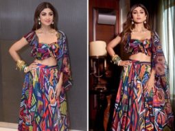 Shilpa Shetty is a absolute diva in Saaksha & Kinni multi-coloured abstract lehenga worth Rs. 41,000