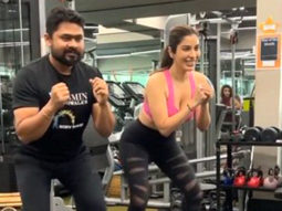 Sophie Choudry makes exercising fun with gym trainer