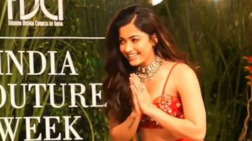 Rashmika Mandanna walks the ramp in a beautiful red lehenga