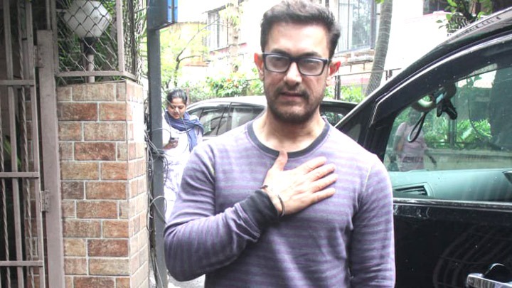 Aamir Khan snapped at a dubbing studio in Bandra