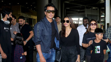Birthday boy Sonu Sood poses with fans at airport