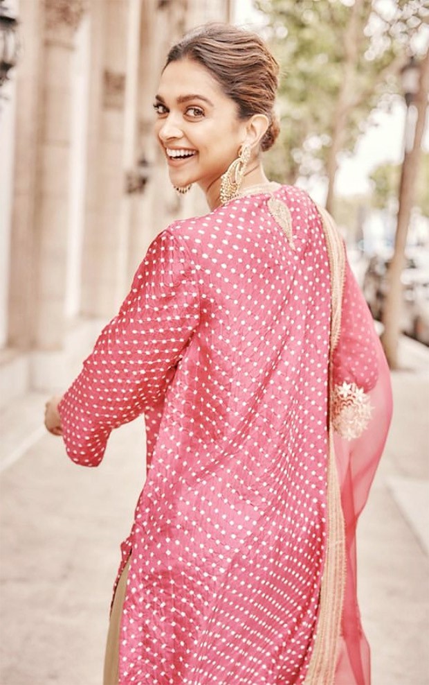 Deepika Padukone looks resplendent is in pink and golden suit set as she attends Konkani Sammelan event in US