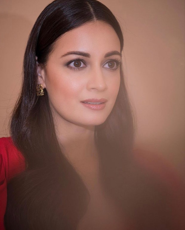 Dia Mirza looks ravishing in red puff sleeve wraparound dress worth Rs. 38,000