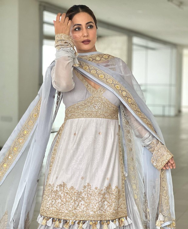 Hina Khan looks surreal as she wishes fans Eid Mubarak in pale blue hand embroidered lehenga worth Rs. 87,000