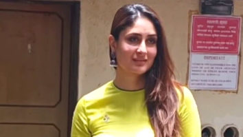 Kareena Kapoor Khan poses for paps in a green kurta