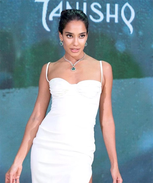 Lisa Haydon is a bombshell in pristine white corset slit dress worth Rs. 18K at Tanishq event in Mumbai 